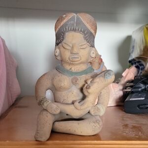 Vintage Clay Figurine with Animal